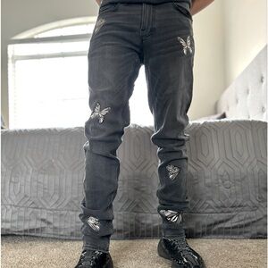 Hollister (rare) stacked skinny butterfly jeans